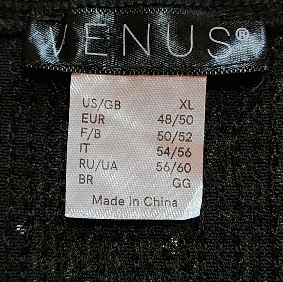 Venus Black Sequin Batwing Top XL Sparkly Semi-Sheer Party Blouse Glam - Picture 6 of 8